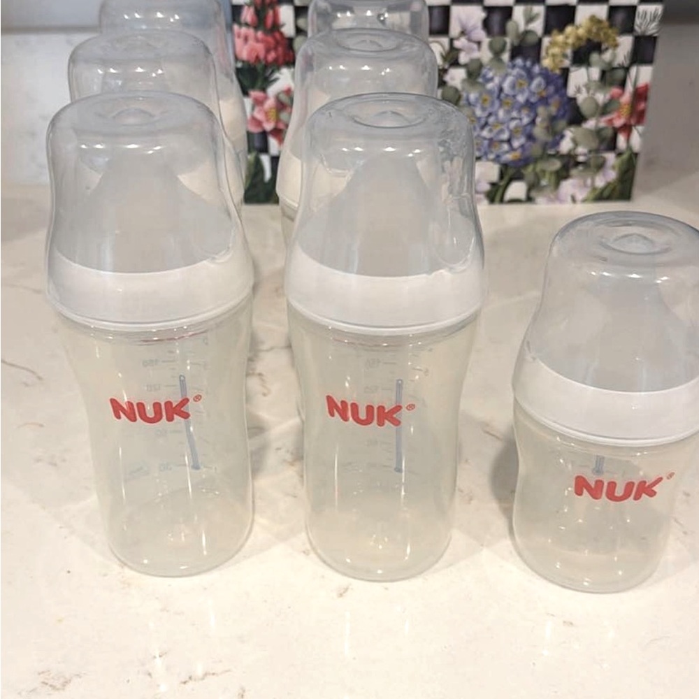 Nuk Baby Feeding Bottle - White Cap (Clear)